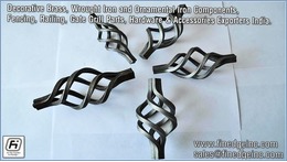 Decorative wrought iron and ornamental iron components, fencing, railing, gate grill parts in India