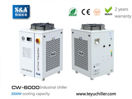 S&A CNC router chiller with water filter installed and r410a refrigerant loaded